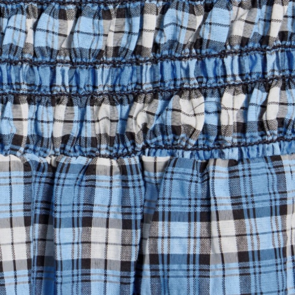 GANNI Seersucker Check Smock Midi Dress - Azure Blue size 8 - Picture 6 of 14